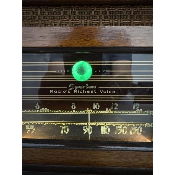 Sparton 6148 Viso-Glo AM/SW Tube Radio (1946) Expert Restored, Green Tuning Eye - Picture 3 of 16